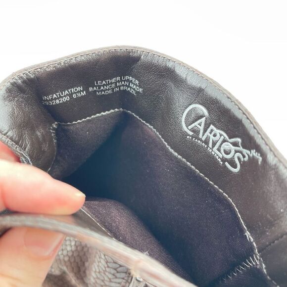 Carlos by Carlos Santana Infatuation crocodile embossed leather boots knee high - Picture 2 of 11